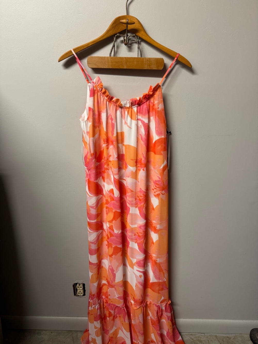 Nicole Miller Pink and Orange Floral Sundress